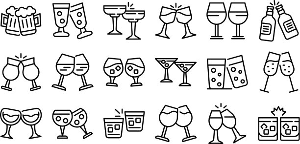 欢呼图标设置轮廓风格图片下载