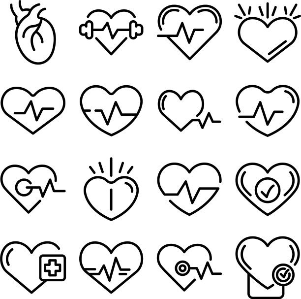 健康心脏图标设置轮廓样式图片下载