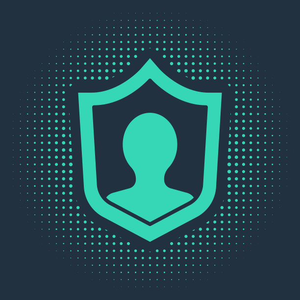 绿色人寿保险与盾牌图标隔离图片下载