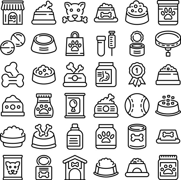 狗粮图标设置轮廓风格图片下载