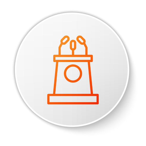 橙色线讲台或辩论讲台图片下载