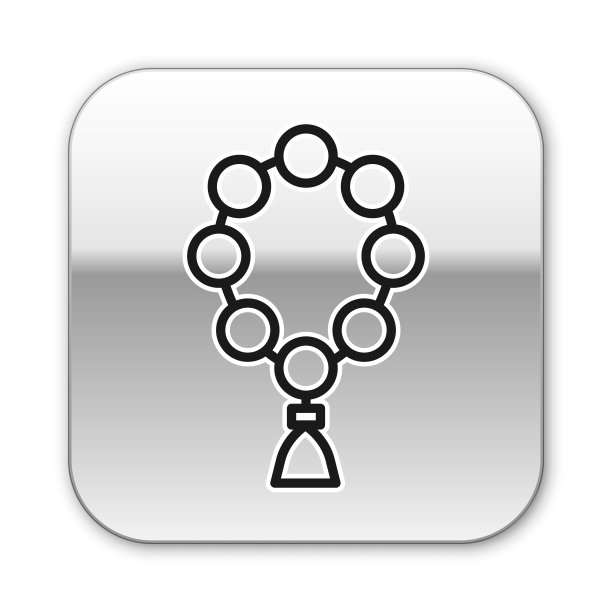 黑线念珠宗教偶像孤立上图片下载