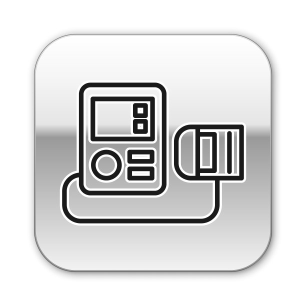 血压计黑线孤立于白线上图片下载