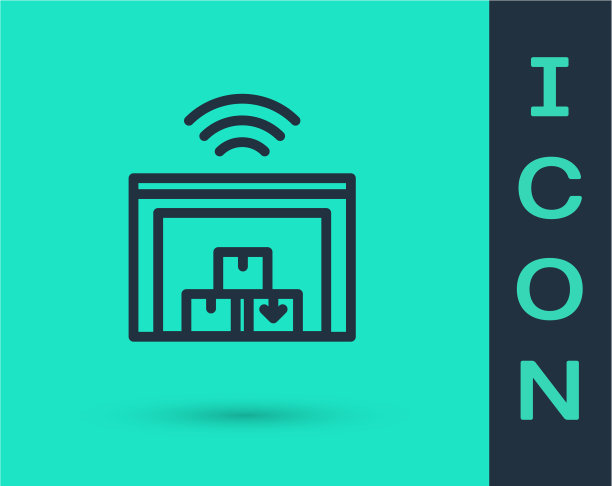 黑线智能仓库系统图标隔离图片下载