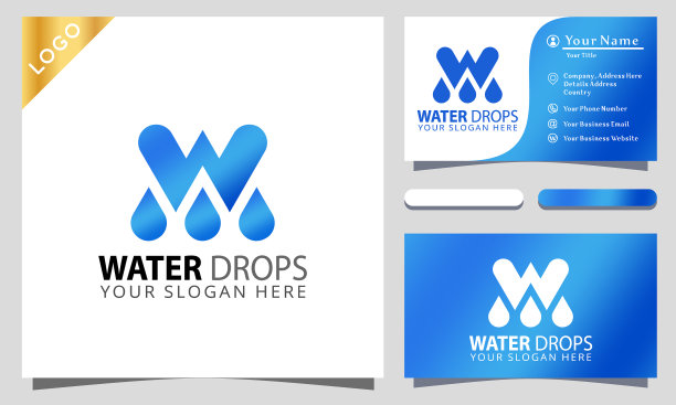 字母水滴标志设计元素图片下载