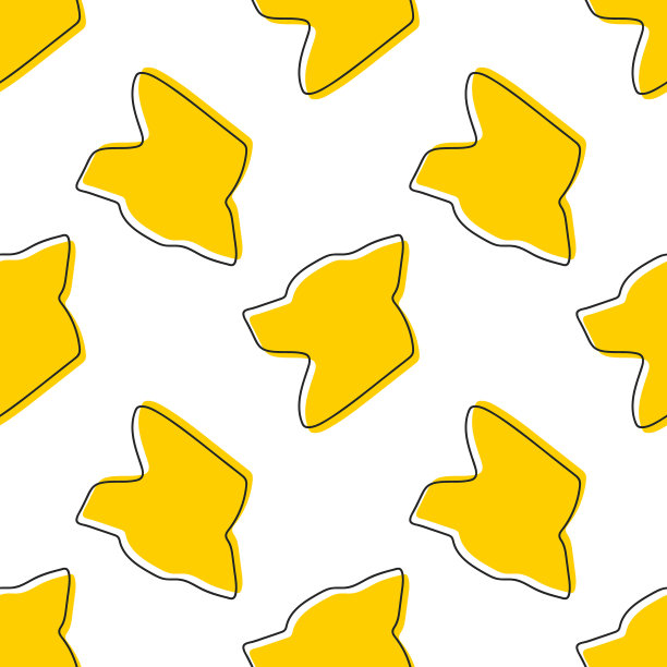 黑狗图标无缝模式孤立在白色上图片下载