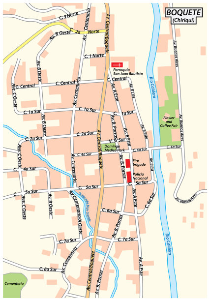 城市地图巴乔博克特奇里基巴拿马图片下载