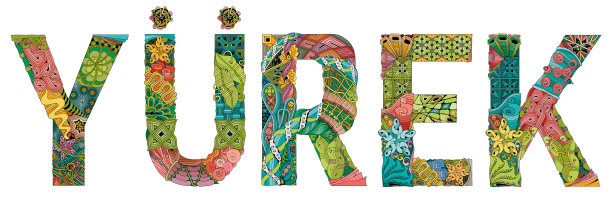 单词yurek心形在土耳其装饰图片下载