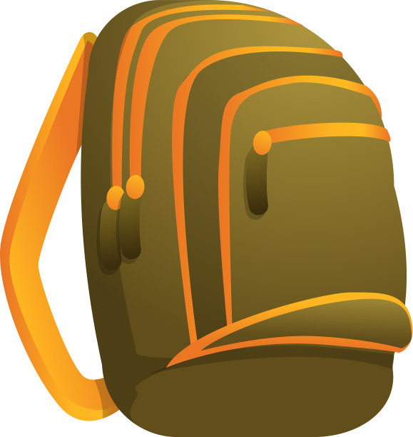 迷彩背包图标卡通风格图片下载