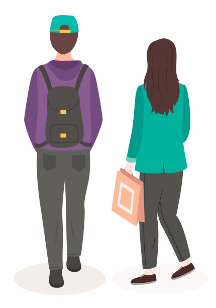 男人穿着休闲装，背着背包就走了图片下载