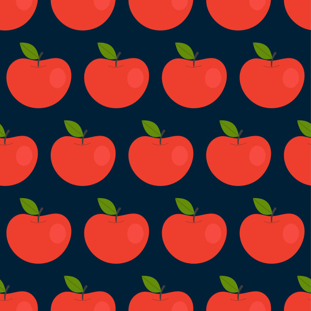简单的无缝图案与红苹果。水果，维生素，素食，健康饮食，饮食，零食，收获。平面风格的插图图片下载