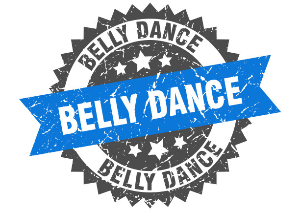 肚皮舞跺脚用缎带的grunge圆形标志图片下载