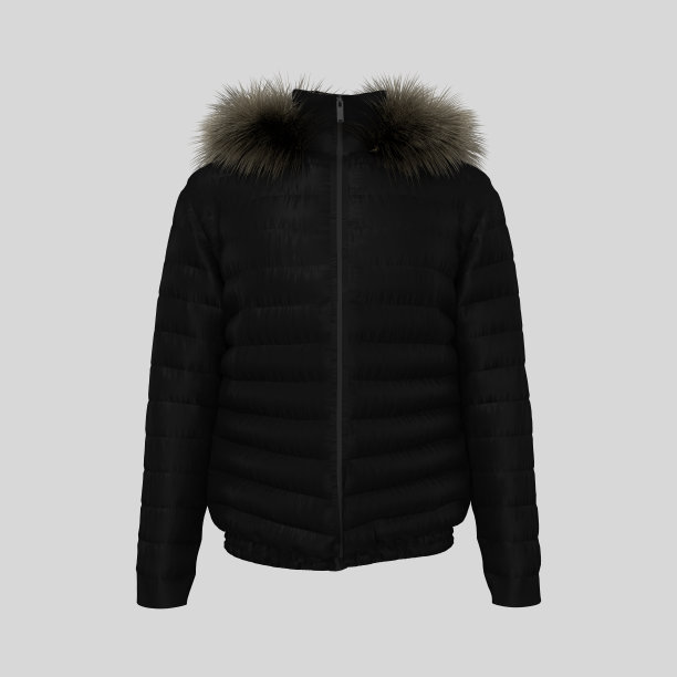 男子的温暖运动羽绒服夹克孤立的白色背景图片下载