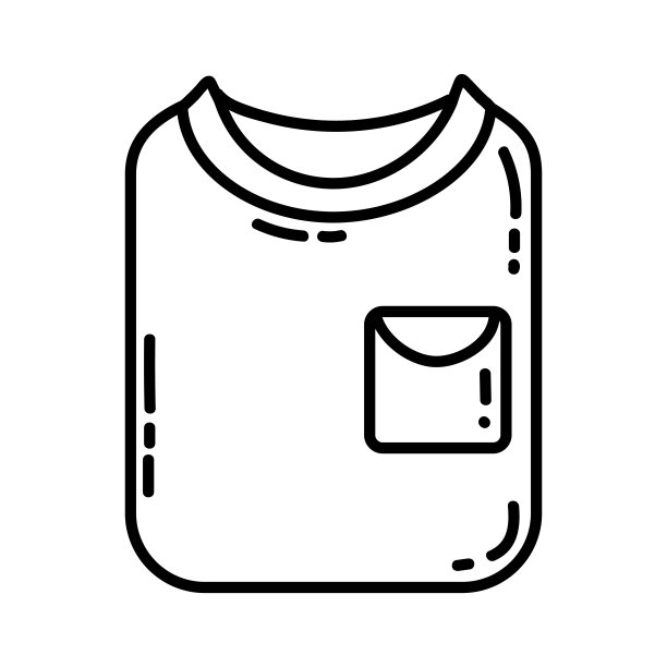 折叠的t恤平线图标。休闲衬衫服装件元素向量股票孤立的图像上的白色背景。象形文字用于网页，手机，信息图形图片下载