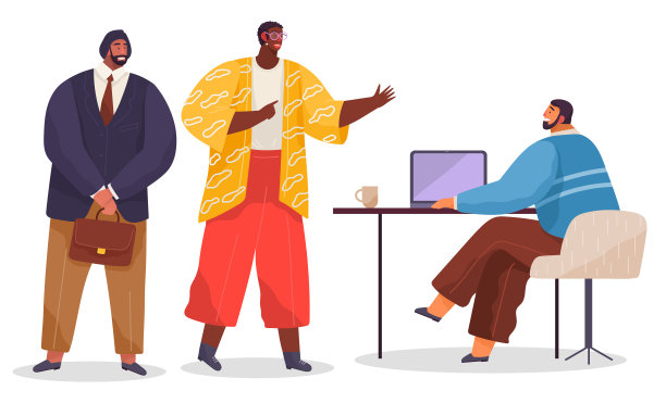 办公室工作人员。同事。同事讨论项目合作。办公室员工的工作和沟通图片下载