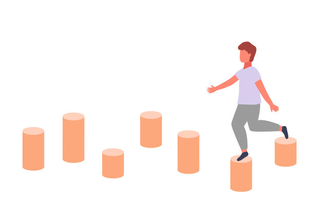 操场或游戏室，男孩跳树桩。积极的娱乐和运动。平的插图图片下载