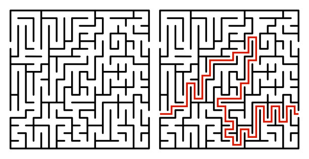 抽象的迷宫。找到正确的方法。孤立的简单方形迷宫黑线上的白色背景。矢量插图。图片下载