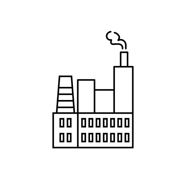 简单的黑色工厂线图标。象形图。污染或生态标志。平面风格孤立的符号，用于:插图，标志，移动，应用程序，设计，网页，网站，ui，用户体验。向量EPS 10图片下载