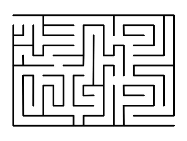 抽象的迷宫。找到正确的方法。孤立的简单方形迷宫黑线上的白色背景。矢量插图。图片下载