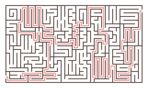抽象的迷宫。找到正确的方法。孤立的简单方形迷宫黑线上的白色背景。矢量插图。图片下载