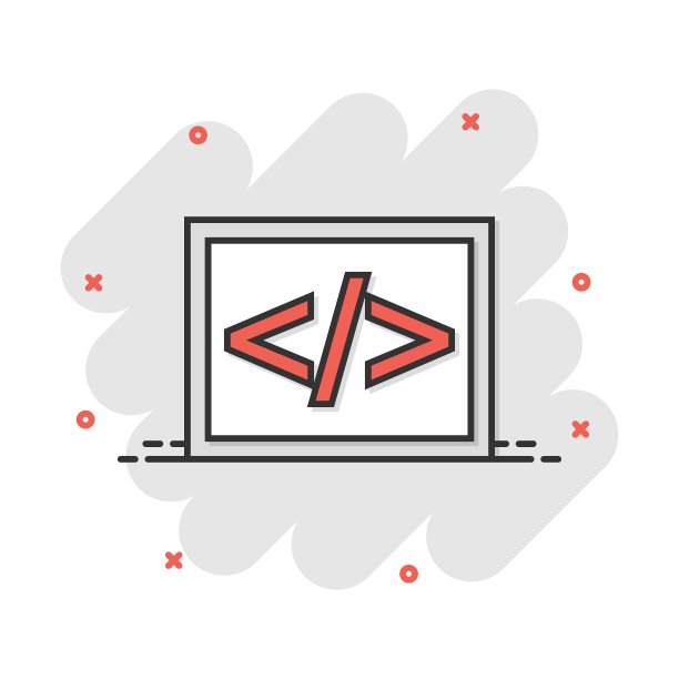 矢量卡通在漫画风格的开源图标。Api编程概念插图象形图。程序员技术企业飞溅效应概念。图片下载