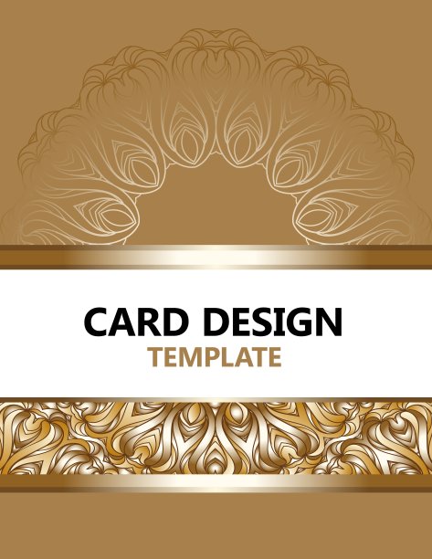 豪华饰品，丰富的金色装饰，完美的设计模板。图片下载