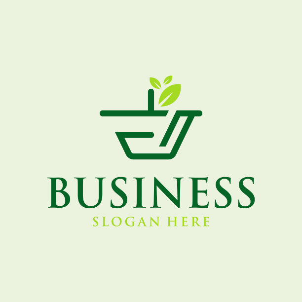 字母E篮子自然标志设计图片下载