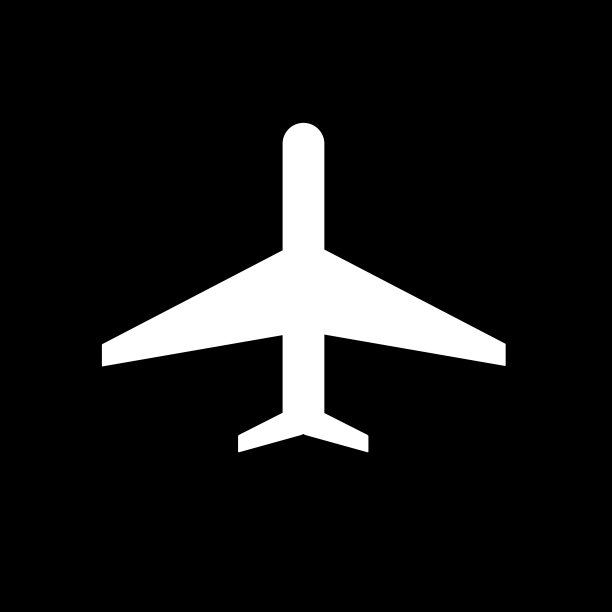 飞机图标上的黑色背景。图片下载