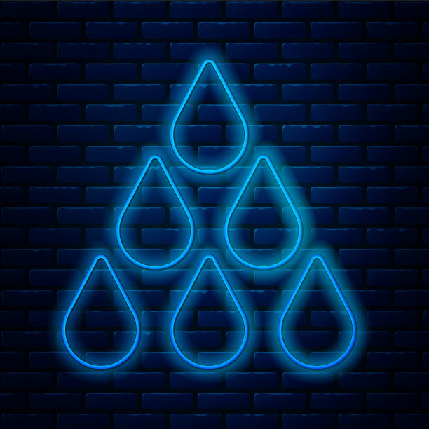在砖墙背景上孤立的水滴图标。向量图片下载
