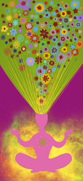 春天冥想瑜伽能量图片下载