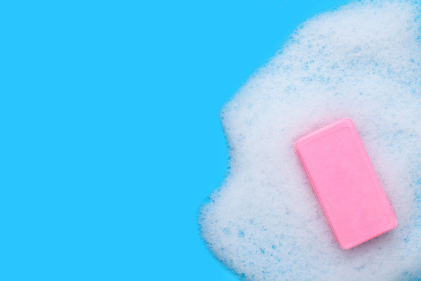 肥皂和肥皂。背景与复制空间。图片下载