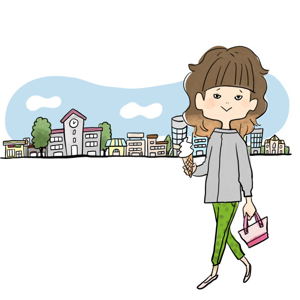 穿过街道的东京女孩图片下载