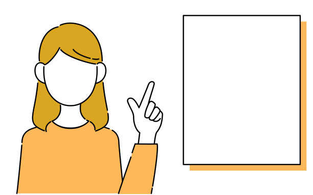 无脸姿势插图，女学生上半身，指向图片下载