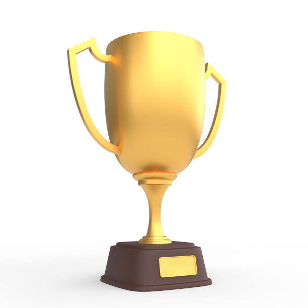 现实的金杯奖杯孤立在白色的背景图片下载