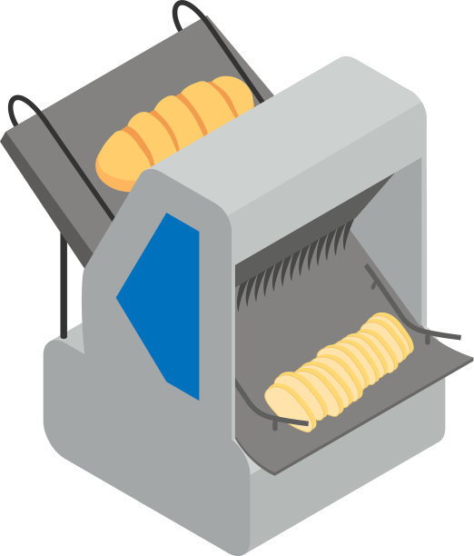面包工厂面包切割图标等距风格图片下载