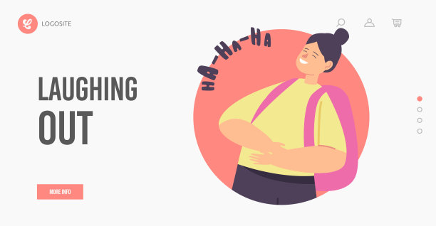 孩子笑出登陆页面模板。快乐，童年，快乐学生的笑声。快乐女孩的性格笑图片下载