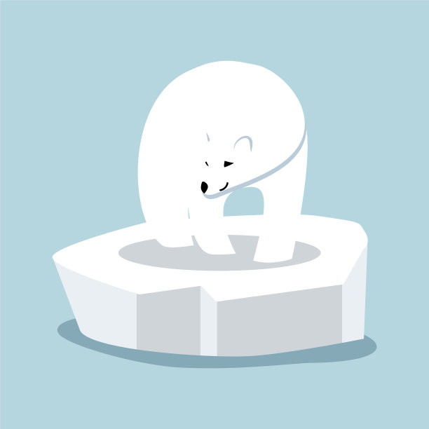 北极熊在浮冰上图片下载