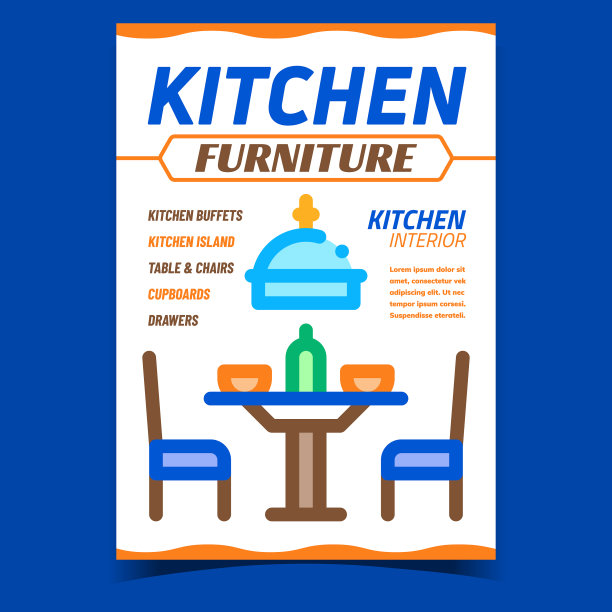 厨房家具创意宣传横幅图片下载