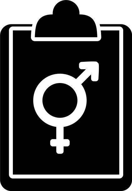 带有女性和男性性别符号的剪贴板图片下载