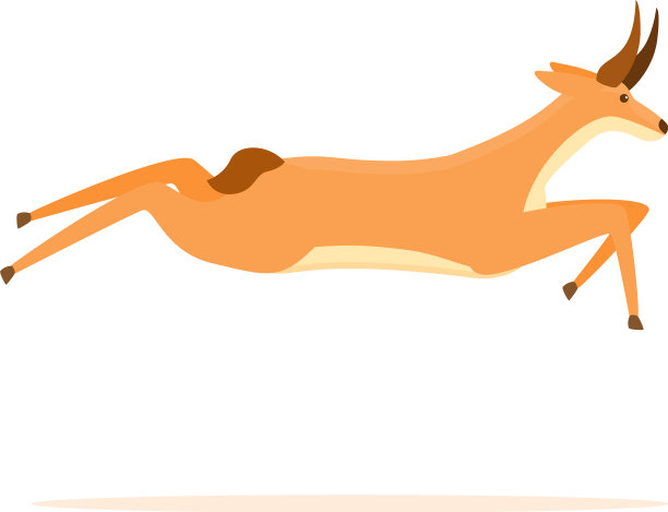 奔跑的瞪羚图标卡通风格图片下载