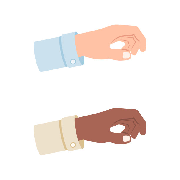 手拿一些矢量插图孤立的白色背景。图片下载