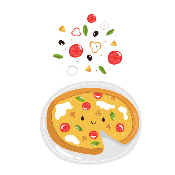 有趣的披萨，美味的配料，丰富多彩的图片下载