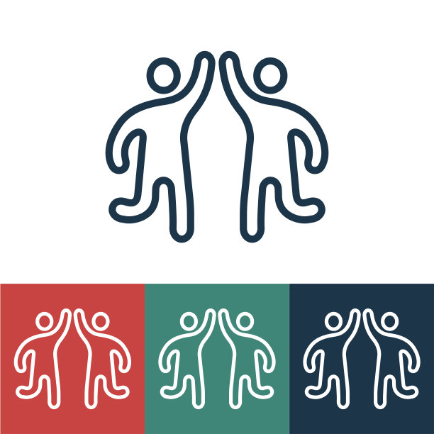 线性矢量图标与给五图片下载