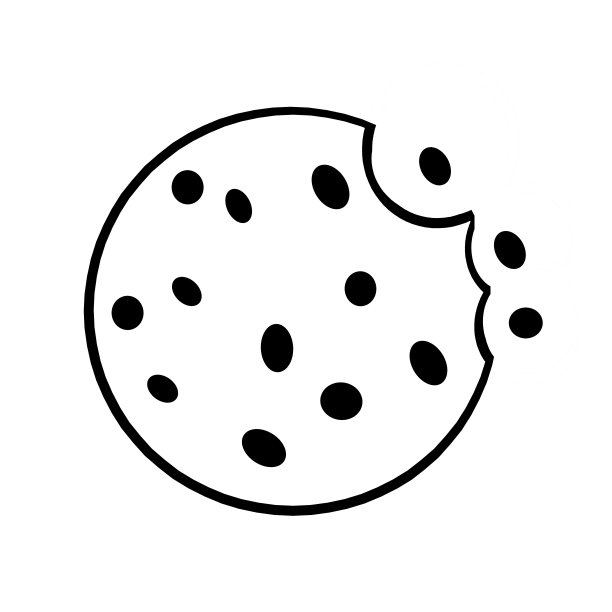 巧克力饼干咬了一口。自制的巧克力片饼干与巧克力脆片隔离在白色的背景。被咬了，摔碎了，还有饼干屑。涂鸦风格的插图。甜的食物。饼干图片下载