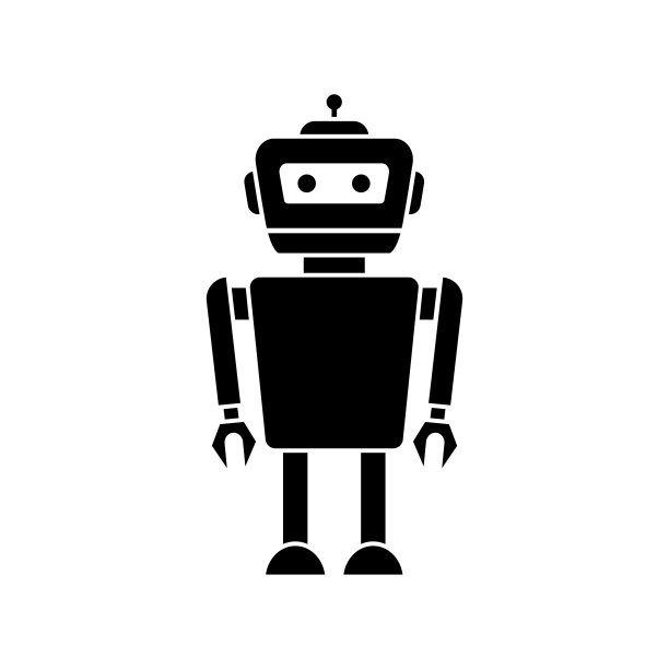 机器人图标。简单的图形和网页设计象形图。矢量插图上的白色背景。图片下载