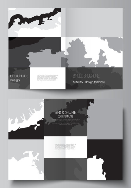 矢量布局的两个A4格式封面模型设计模板双折宣传册，传单，封面设计，书设计，宣传册封面。景观背景装饰，半色调图案粗犷纹理。图片下载