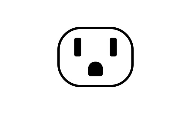 NEMA 5-15接地电源插座，交流电源插头和插座矢量图标图片下载