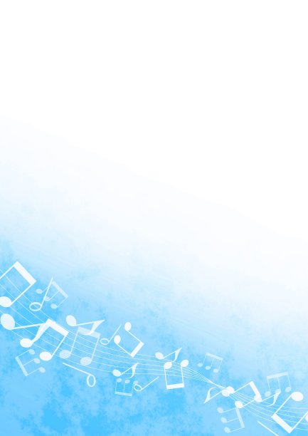 蓝色音乐音符框图片下载