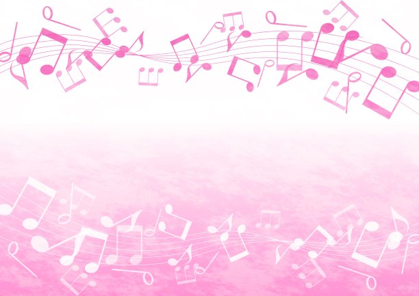 粉色音乐笔记框图片下载