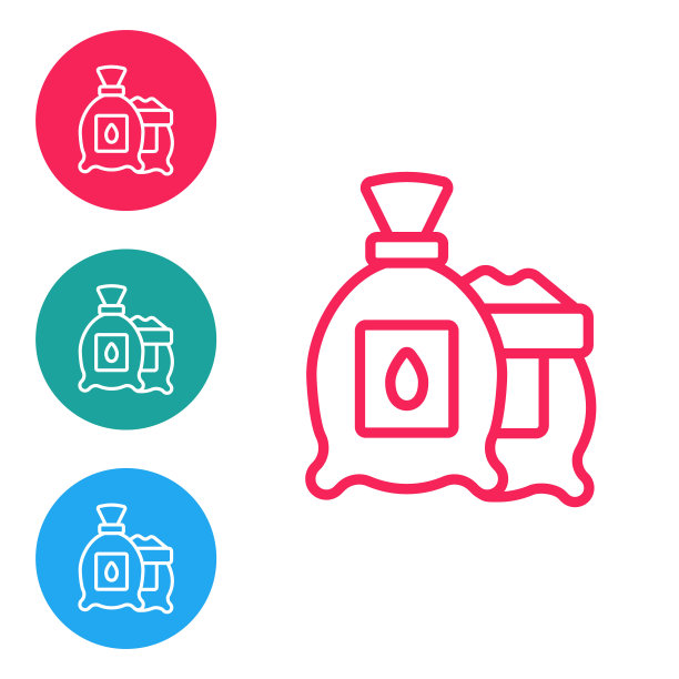 装满特定植物的种子，图标孤立在白色背景上。在圆形按钮中设置图标。向量图片下载